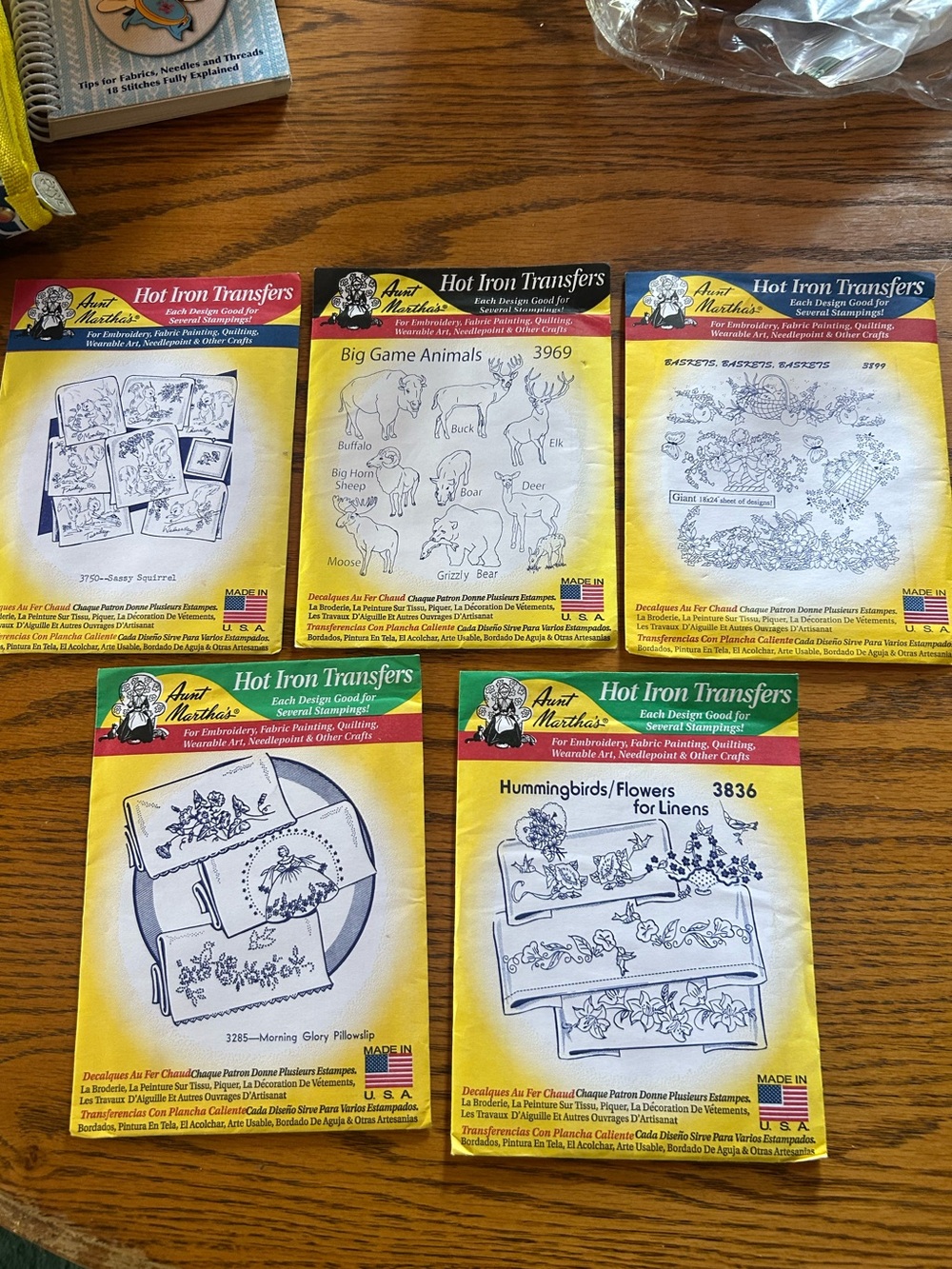 VTG Aunt Martha’s Hot Iron Embroidery Transfers Lot of 5 Cottagecore